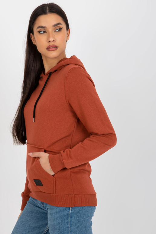 Tumeoranž puuvillane Kangaroo kapuuts