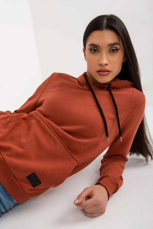 Tumeoranž puuvillane Kangaroo kapuuts