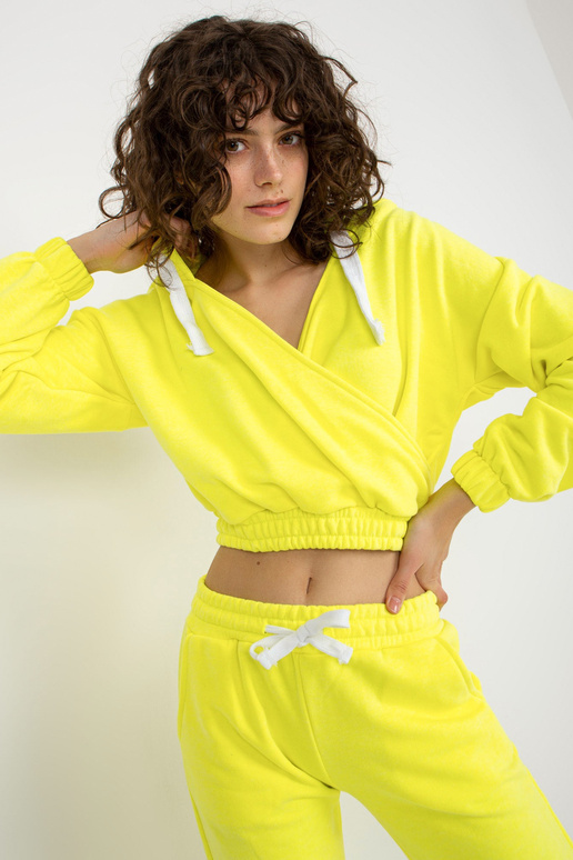 Fluo kollane dressipluusi komplekt basic ümbriku näoga