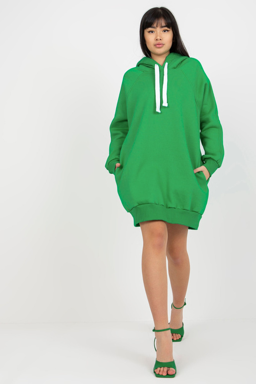 Roheline Basic pikk pusa kapuutsiga