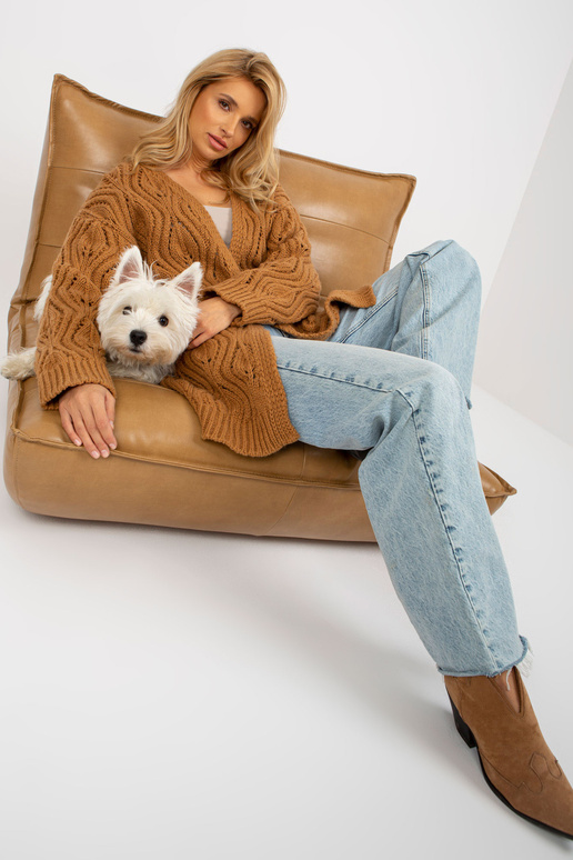 Kardigan-BA-SW-3021.00P-camelowy Kardigan-BA-SW-3021.00P-camelowy