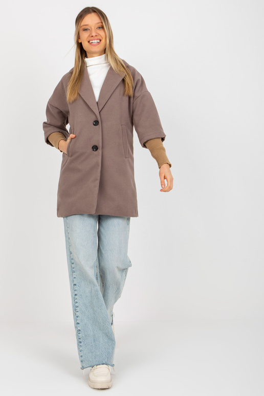 Pruun naiste taskutega mantel OCH BELLA Pruun naiste taskutega mantel OCH BELLA