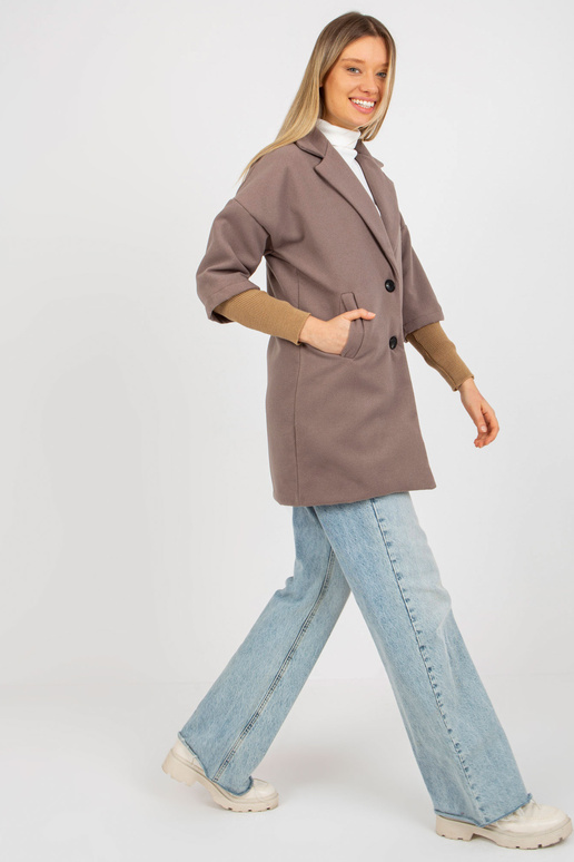 Pruun naiste taskutega mantel OCH BELLA Pruun naiste taskutega mantel OCH BELLA