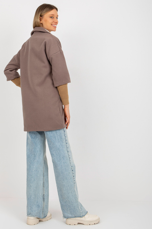 Pruun naiste taskutega mantel OCH BELLA Pruun naiste taskutega mantel OCH BELLA