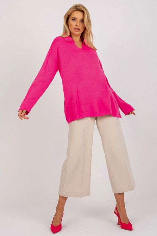 Fluo roosa pikk oversize kraega...