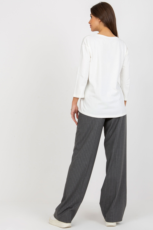 Ecru puuvillane vabaaja pluus taskuga