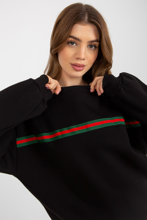 Must kapuutsia vööga dressipluus