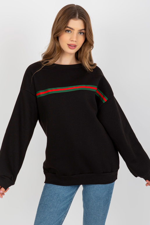 Must kapuutsia vööga dressipluus