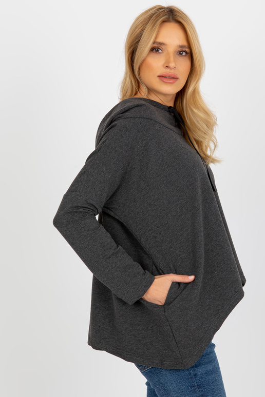 Tumehall asümmeetriline kapuutsiga ja...