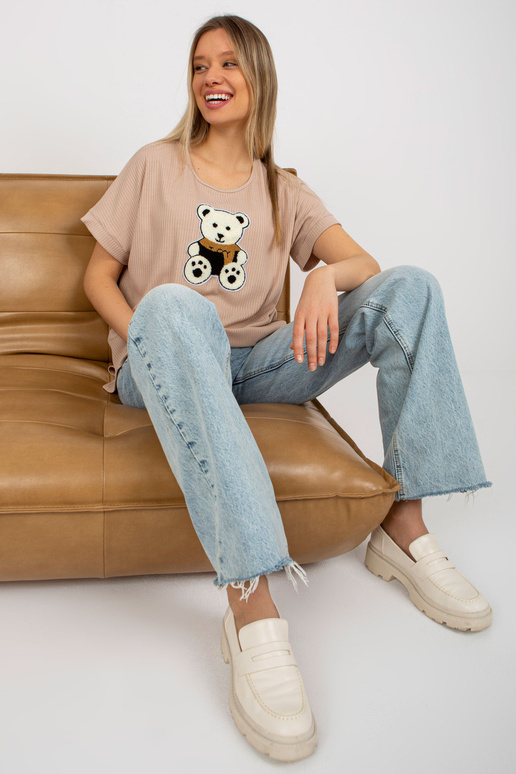 Beež naiste oversize pluus triibulise...