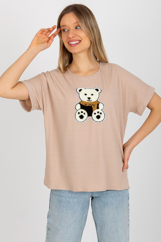 Beež naiste oversize pluus triibulise...