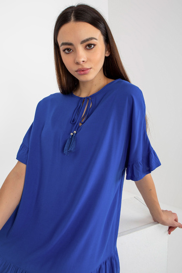 Cobalt Ruffle lühikeste varrukatega kleit Sindy SUBLEVEL