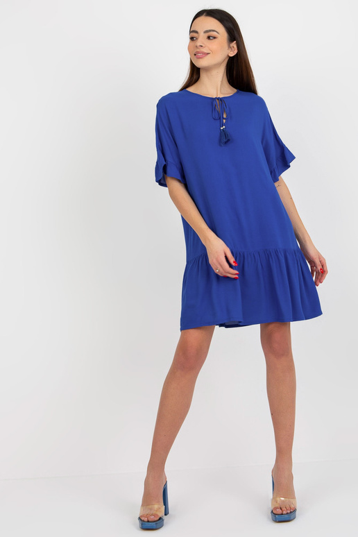 Cobalt Ruffle lühikeste varrukatega kleit Sindy SUBLEVEL