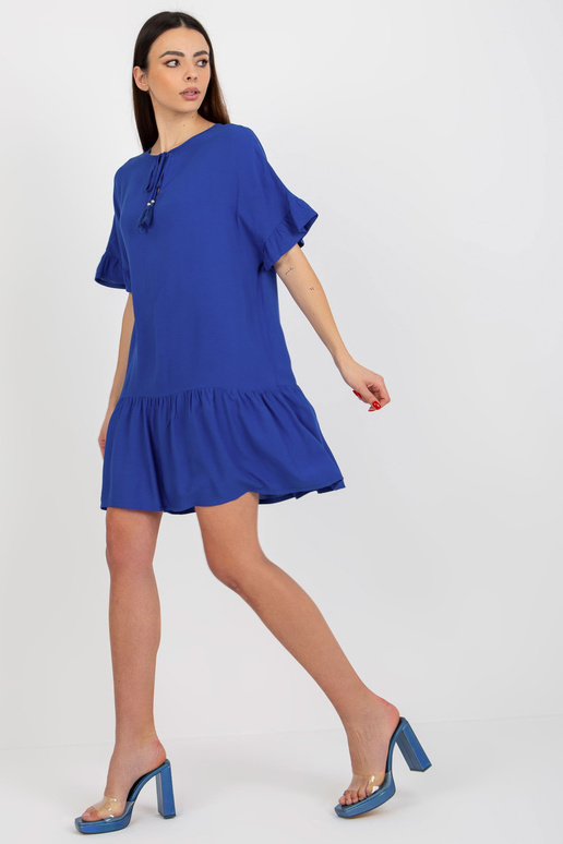 Cobalt Ruffle lühikeste varrukatega kleit Sindy SUBLEVEL