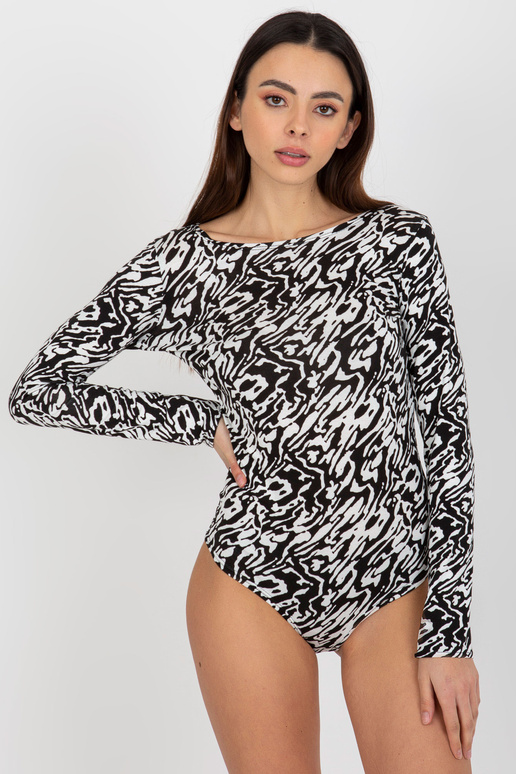 Valge ja musta sobivusega mustriga bodi