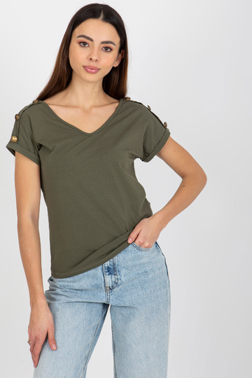 Khaki värvi vabaaja pluus varrukatel nööpidega OCH BELLA