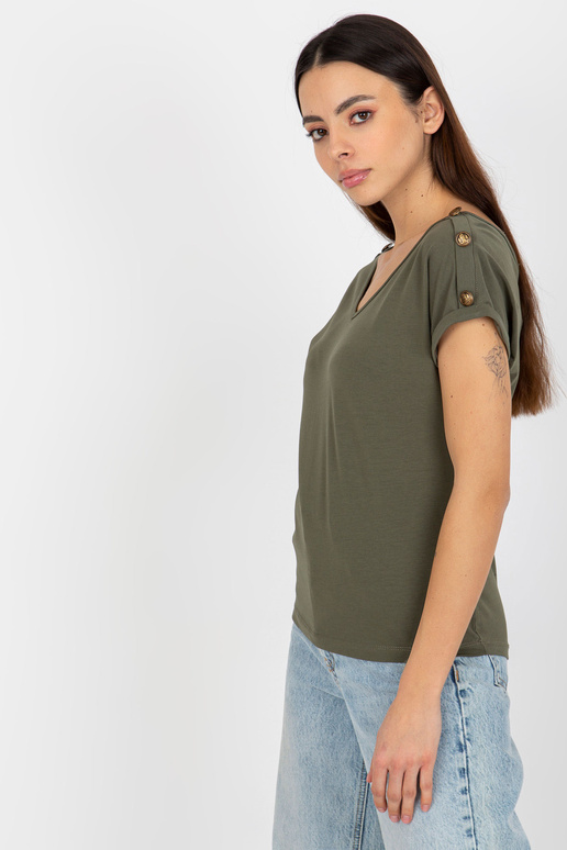 Khaki värvi vabaaja pluus varrukatel...