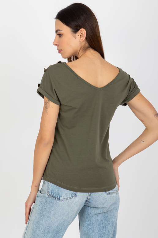 Khaki värvi vabaaja pluus varrukatel...