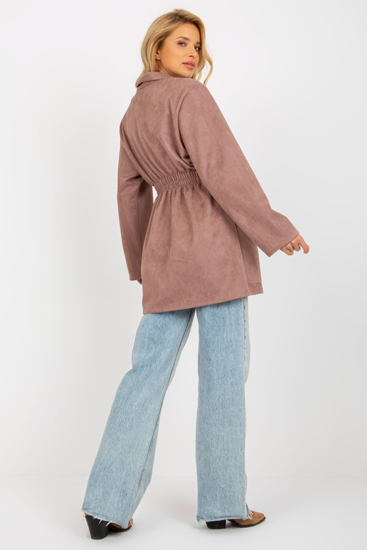 Määrdunud roosa lühike taskutega jopemantel