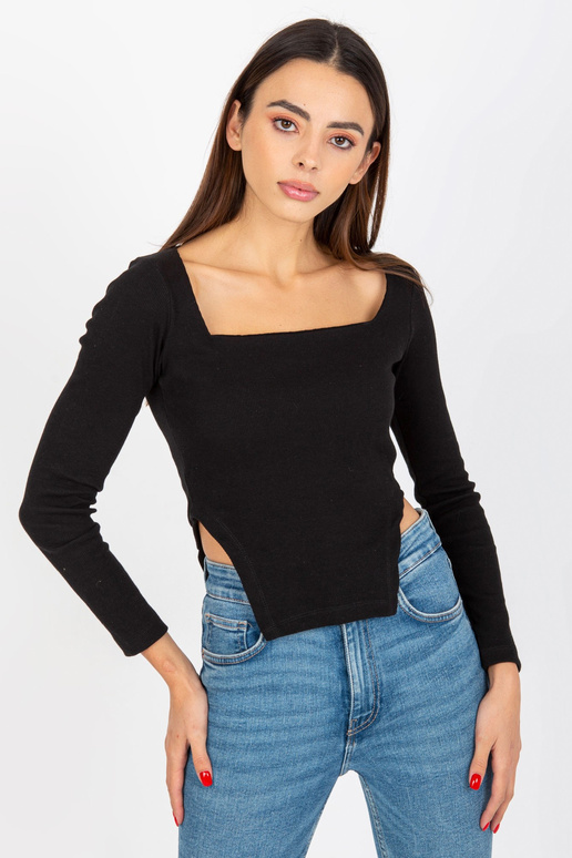 Must lühike soonikuga pluus OCH BELLA