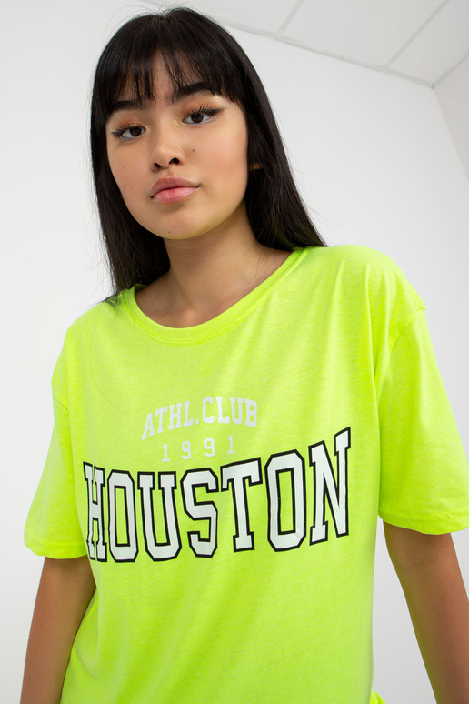 Fluo kollane lahtine naiste T-särk Fluo kollane lahtine naiste T-särk