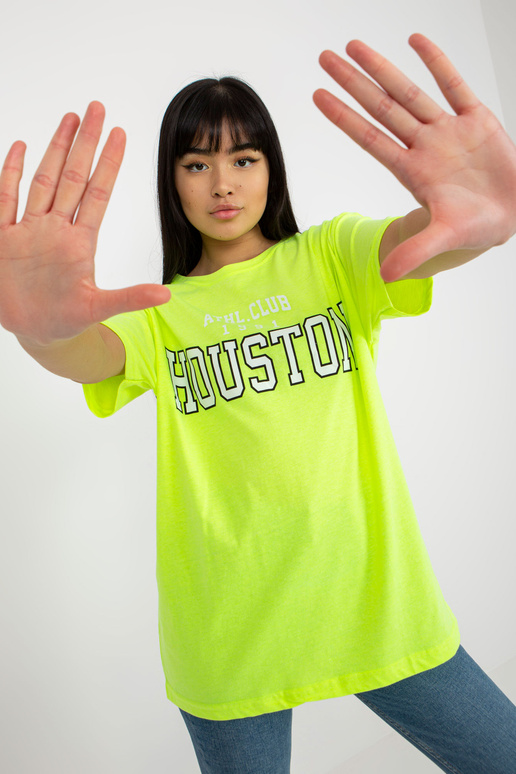 Fluo kollane lahtine naiste T-särk Fluo kollane lahtine naiste T-särk