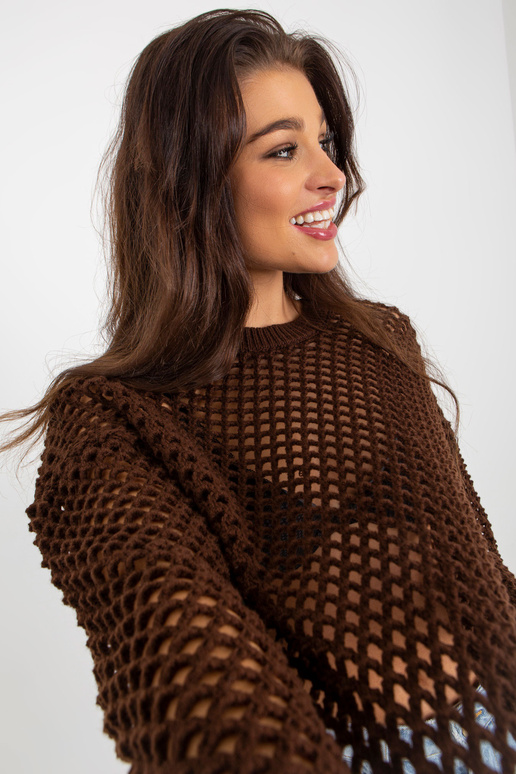 Pruun ažuurne suvine sviiter pikkade...