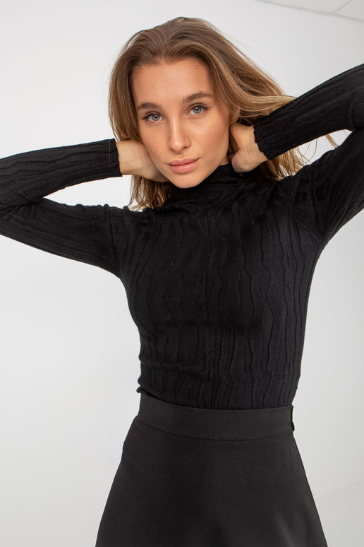 Naiste must poolkaelusega kampsun