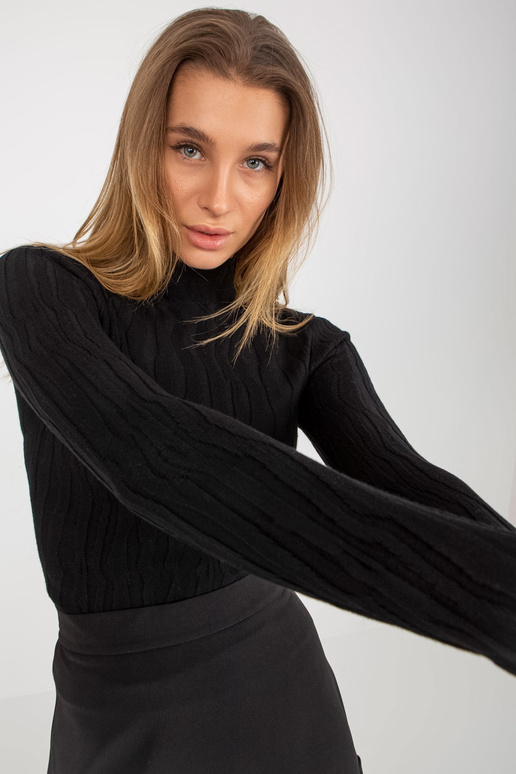 Naiste must poolkaelusega kampsun