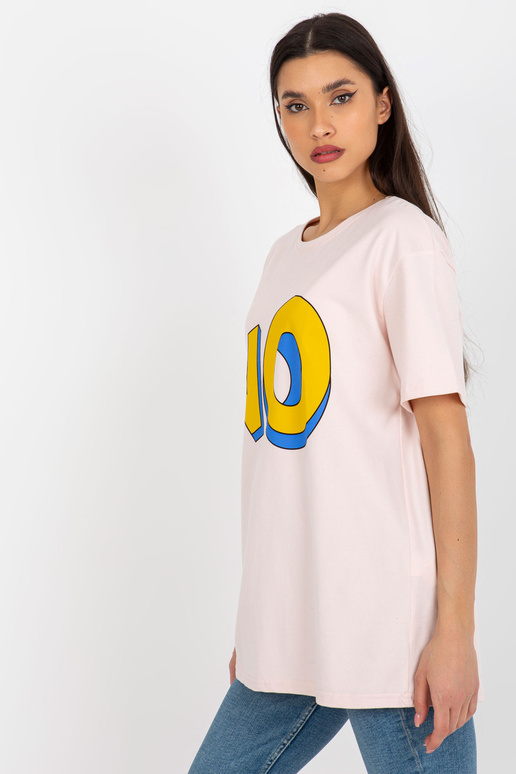 Kahvaturoosa puuvillane tekstiga T-särk Kahvaturoosa puuvillane tekstiga T-särk