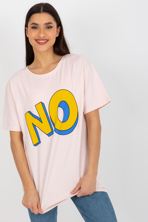 Kahvaturoosa puuvillane tekstiga T-särk Kahvaturoosa puuvillane tekstiga T-särk