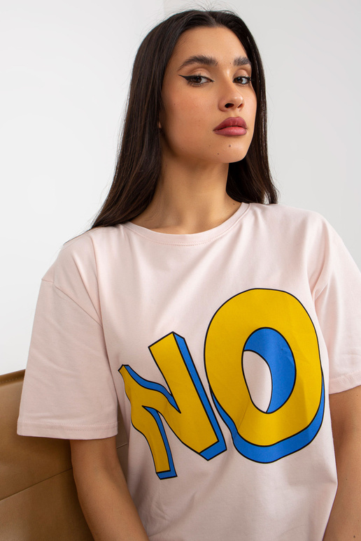 Kahvaturoosa puuvillane tekstiga T-särk Kahvaturoosa puuvillane tekstiga T-särk