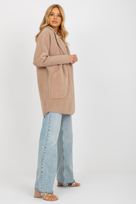 Beež lahtine taskutega alpakamantel