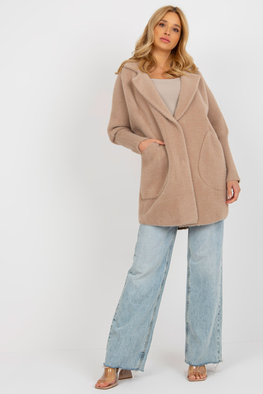 Beež lahtine taskutega alpakamantel