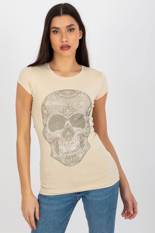 Beež liibuv t-särk kivikestega