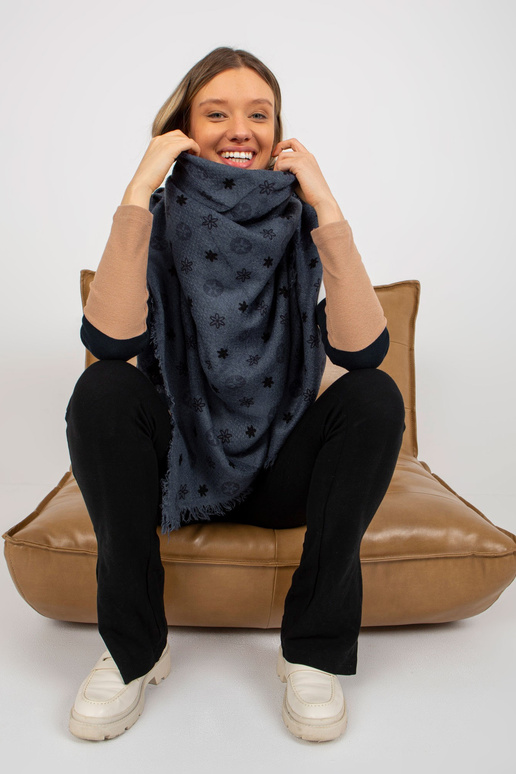 Tumesinine trükitud naiste sall