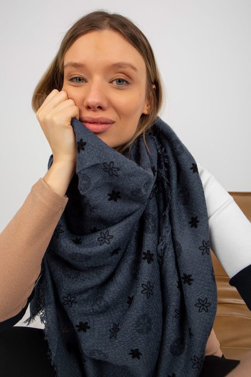 Tumesinine trükitud naiste sall