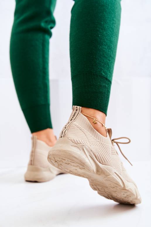Sportliku stiiliga jalanõud Sneakers tüüpi jalanõud Riidest beeži värvi Nolene