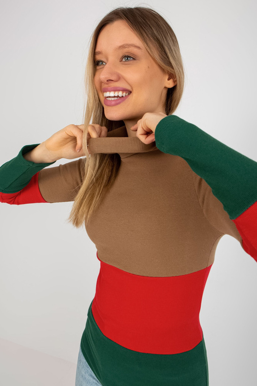 Tume kaamelipunane triibulise...