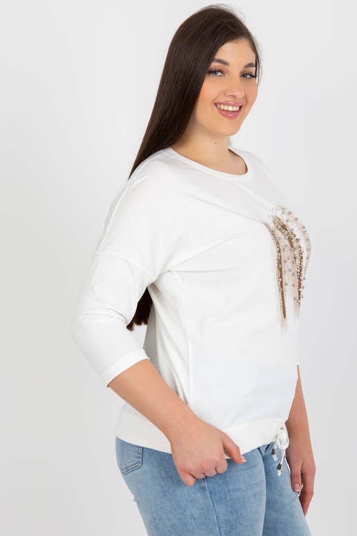 Ecru naiste suures suuruses läikiva...