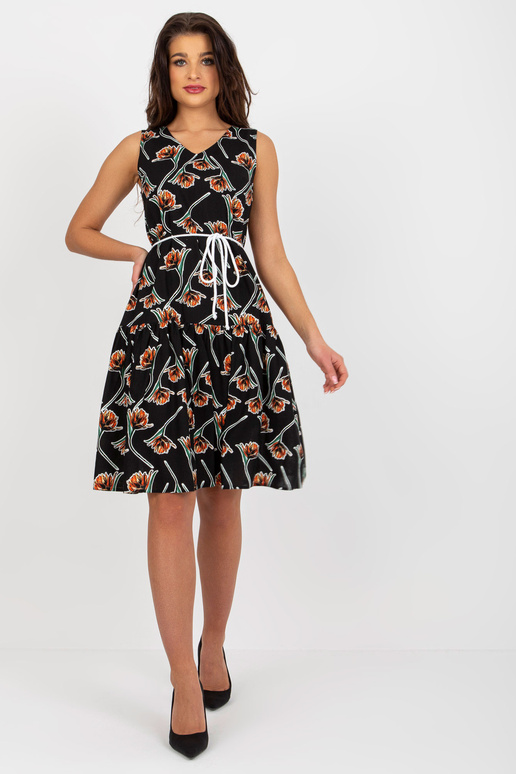 Must põletatud lilleline linane kleit Must põletatud lilleline linane kleit