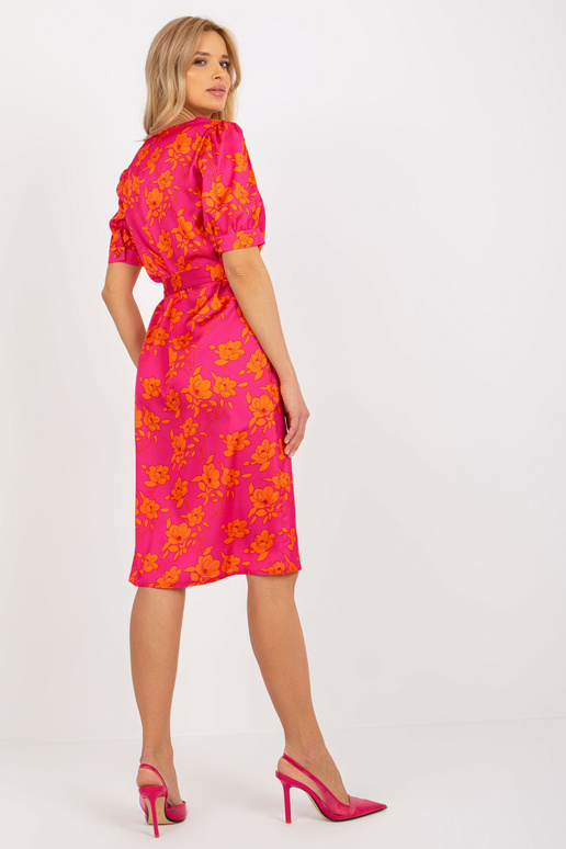 Fuksia-oranži lilleline kokteilikleit...