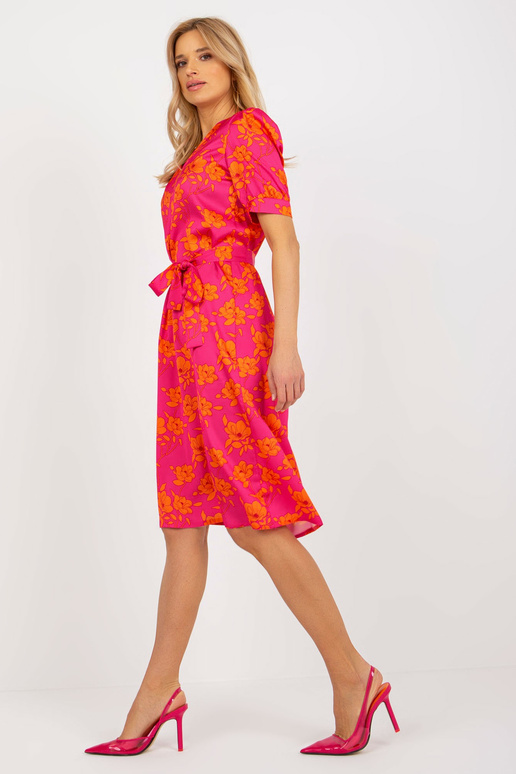 Fuksia-oranži lilleline kokteilikleit...