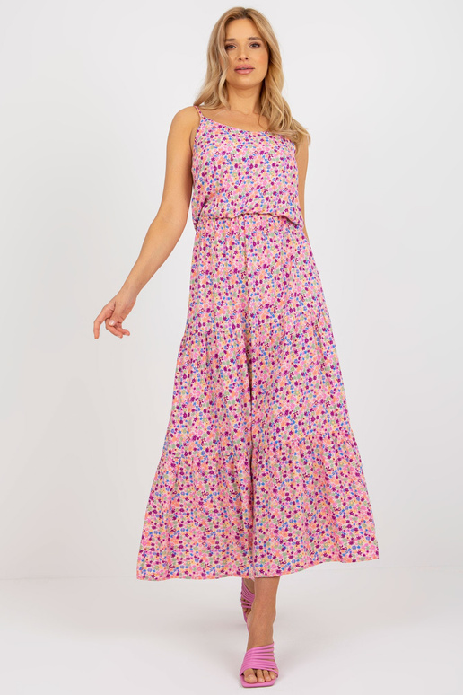 Roosa lilleline maksikleit elastse...