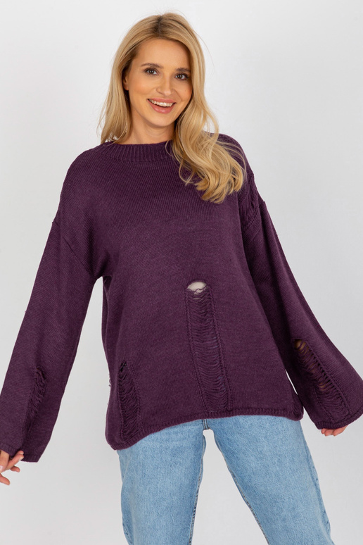 Sweter-BA-SW-8043.03-ciemny fioletowy