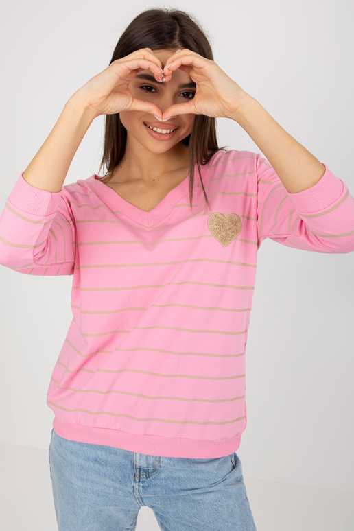 Roosa ja beeži triibuline pluus BASIC...