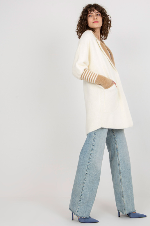 Ecru naiste villane alpaka mantel