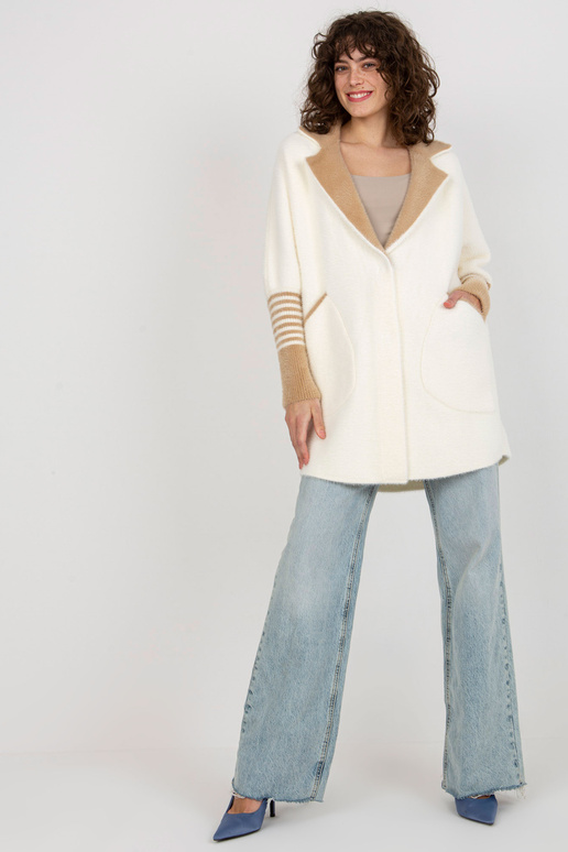 Ecru naiste villane alpaka mantel