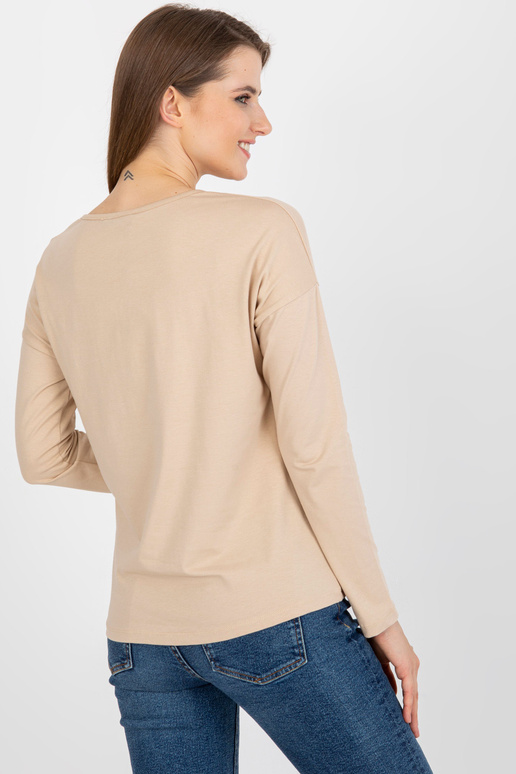 Beež puuvillane pikkade varrukatega...