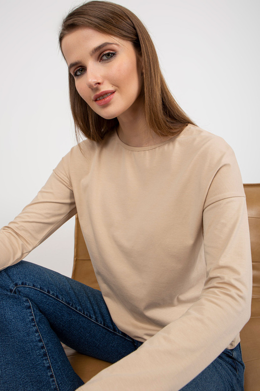 Beež puuvillane pikkade varrukatega...